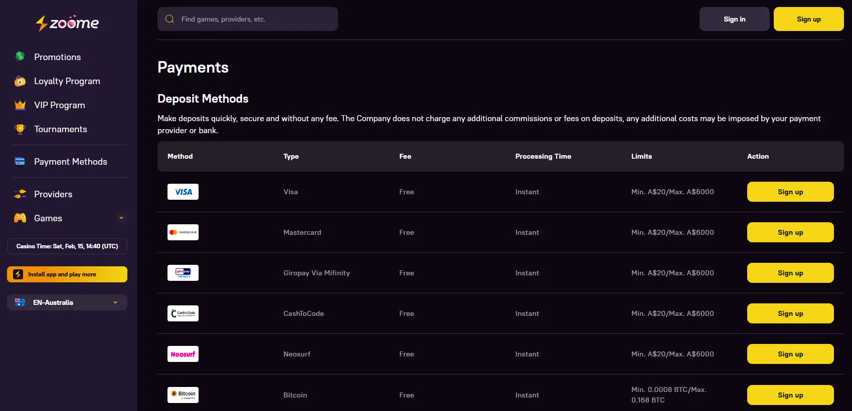 Popular online casino deposit methods